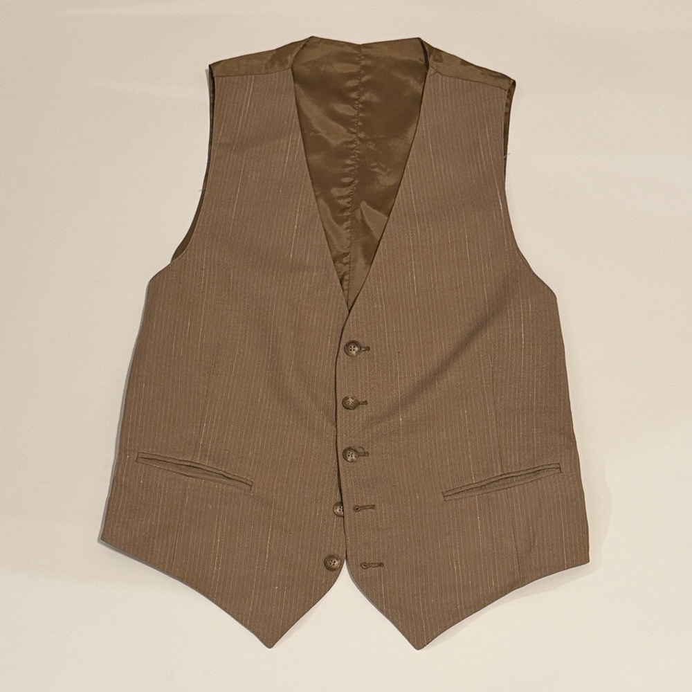 Tan Pinstripe Vest